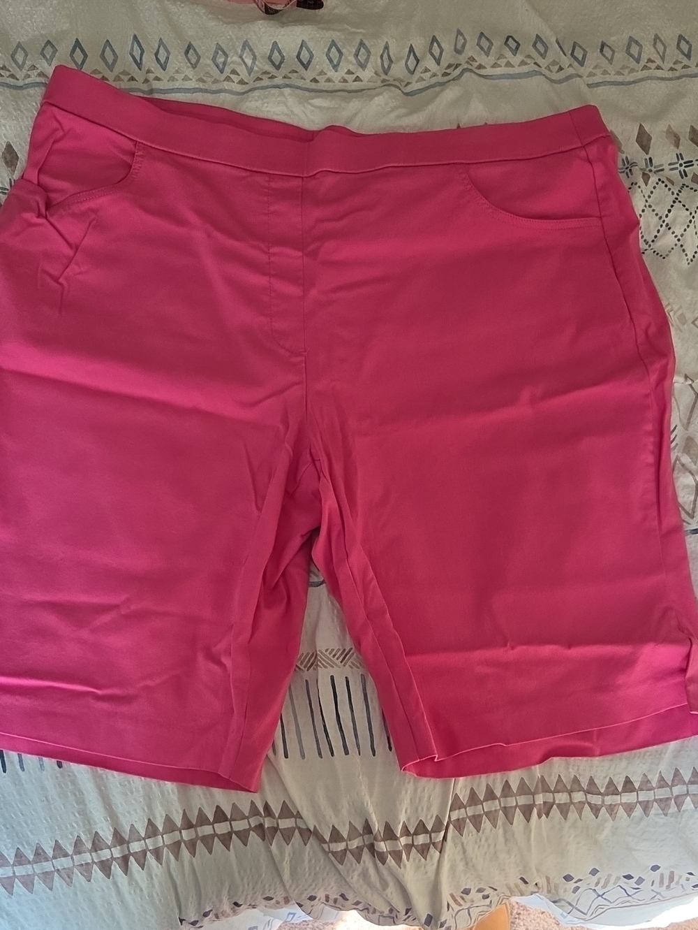 Alfred Dunner Bright Pink Pull-On Bermuda Shorts